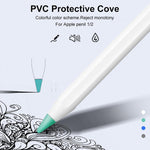 8 PCS Non-slip Mute Wear-resistant Nib Cover for Apple Pencil 1 / 2, Transparent, White, Dark Blue, Mint Green