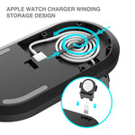 A04 شاحن لاسلكي متعدد الوظائف 3 في 1 Qi قياسي للهواتف المحمولة وiWatch وAirPods