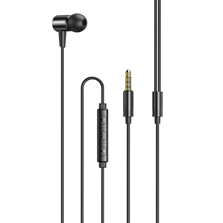 سماعة أذن سلكية ستيريو مع ميكروفون من awei L2 بمقبس 3.5 مم