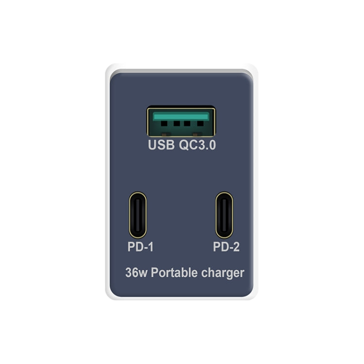 شاحن USB متعدد الوظائف قابل للطي بزاوية 90 درجة بقوة 36 واط مع قابس أمريكي WLX-X3