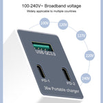 شاحن USB متعدد الوظائف قابل للطي بزاوية 90 درجة بقوة 36 واط مع قابس أمريكي WLX-X3