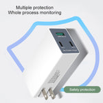 شاحن USB متعدد الوظائف قابل للطي بزاوية 90 درجة بقوة 36 واط مع قابس أمريكي WLX-X3