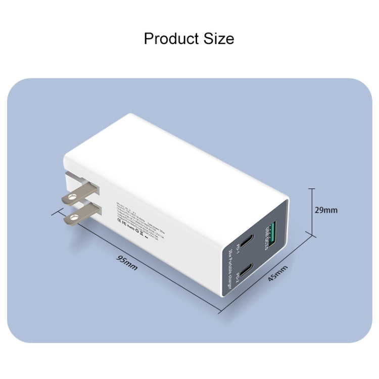 شاحن USB متعدد الوظائف قابل للطي بزاوية 90 درجة بقوة 36 واط مع قابس أمريكي WLX-X3