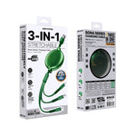 WK WDC-124 كابل شحن وبيانات تلسكوبي 3 في 1 3A 8 دبابيس + تايب-سي / USB-C + مايكرو USB من سلسلة بونا، الطول: 1.5م