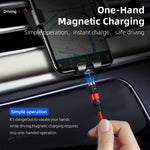 2m 2A Output USB to 8 Pin Nylon Braided Rotate Magnetic Charging Cable, 2m 8 Pin