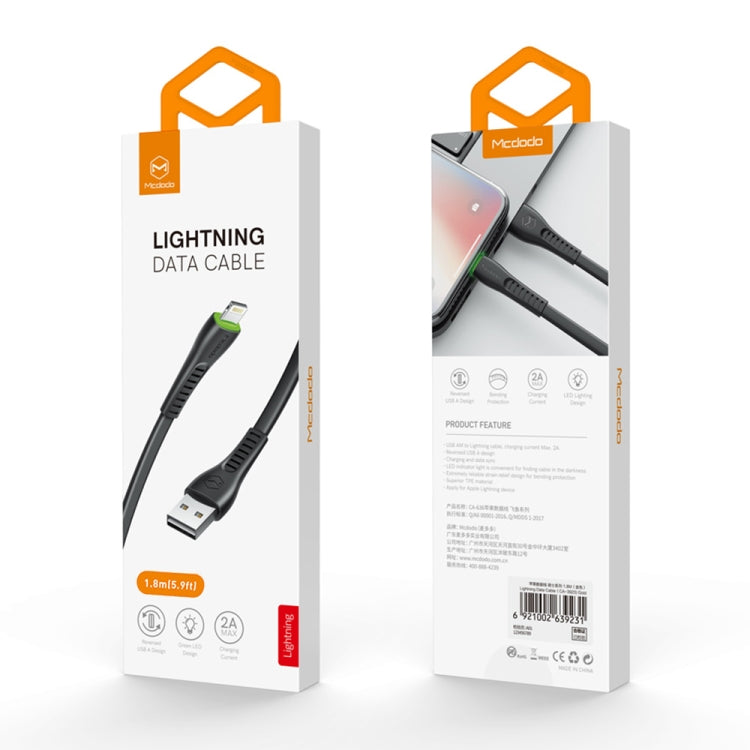 كابل LED من سلسلة سمكة الطيران Mcdodo CA-6362 8 دبابيس إلى USB، الطول: 1.8م