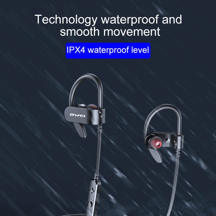 awei WT50 IPX4 Waterproof Ear-mounted Wireless Bluetooth Earphone with Microphone, WT50