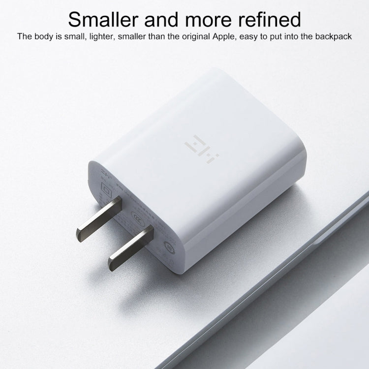 شاحن سريع أصلي من شاومي Youpin ZMI بقوة 20 واط مع محول طاقة وكابل شحن Type-C / USB-C إلى 8 دبابيس، قابس الولايات المتحدة