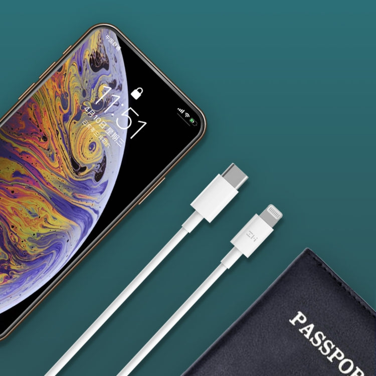 شاحن سريع أصلي من شاومي Youpin ZMI بقوة 20 واط مع محول طاقة وكابل شحن Type-C / USB-C إلى 8 دبابيس، قابس الولايات المتحدة