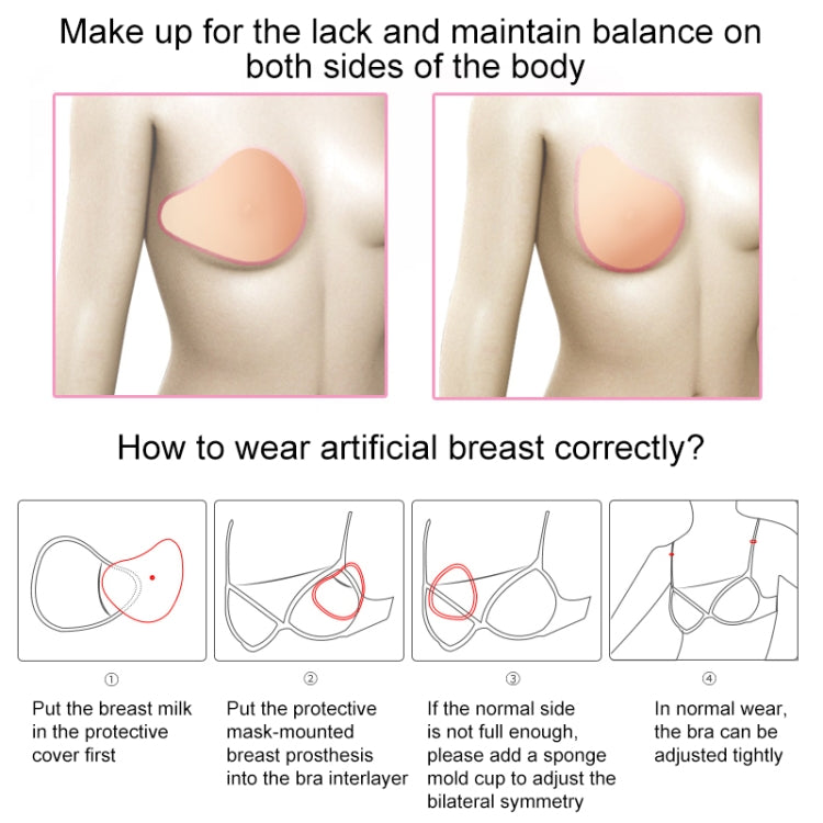 AS4 Spiral Shape Postoperative Rehabilitation Fake Breasts Silicone Breast Pad Nipple Cover 300g/Right, 300g/Right