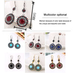 2 Pairs Ethnic Sun Flower Style Rhinestone Earrings Long Earbobs, JEW2030JL, JEW2030JR, JEW2030SB, JEW2030SD, JEW2030SL, JEW2030SR