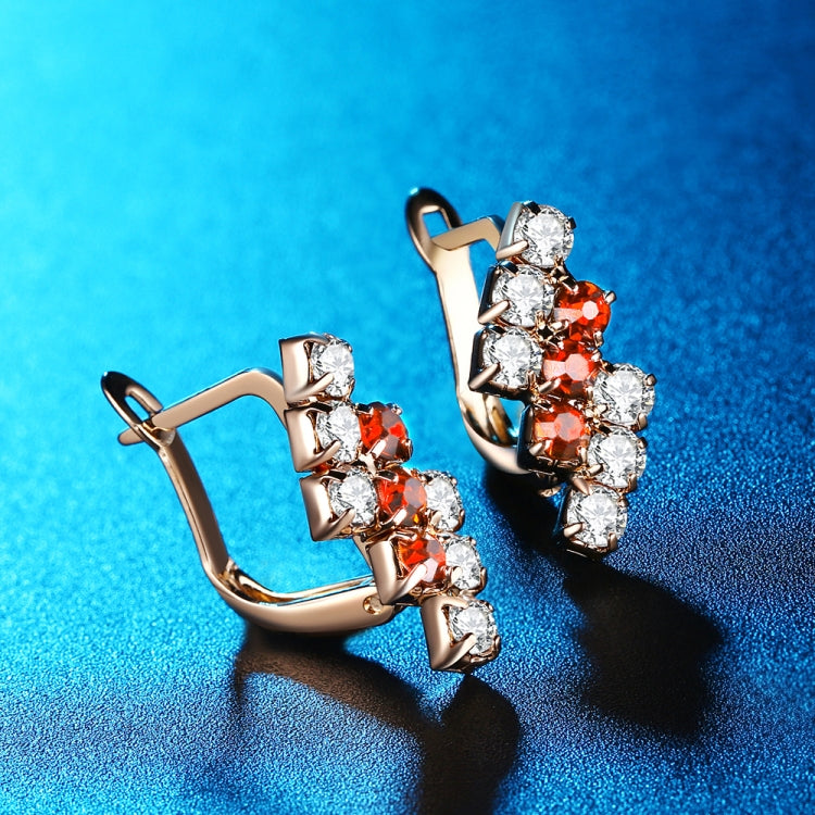 زوج من أقراط studs هندسية غير منتظمة من الفضة الإسترلينية مع كريستال مطلي بالذهب عيار 18 قيراط للنساء، 21*9 مم، أزرق، أحمر