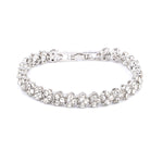 Glamorous Female Crystal Bracelet with Artificial Diamond Inlaid for Wedding, Engagement, Mother`s Day And Birthday Gift, Diameter: 5.25 cm, Perimeter:16.5 cm, Gold, Rose Gold, Silver
