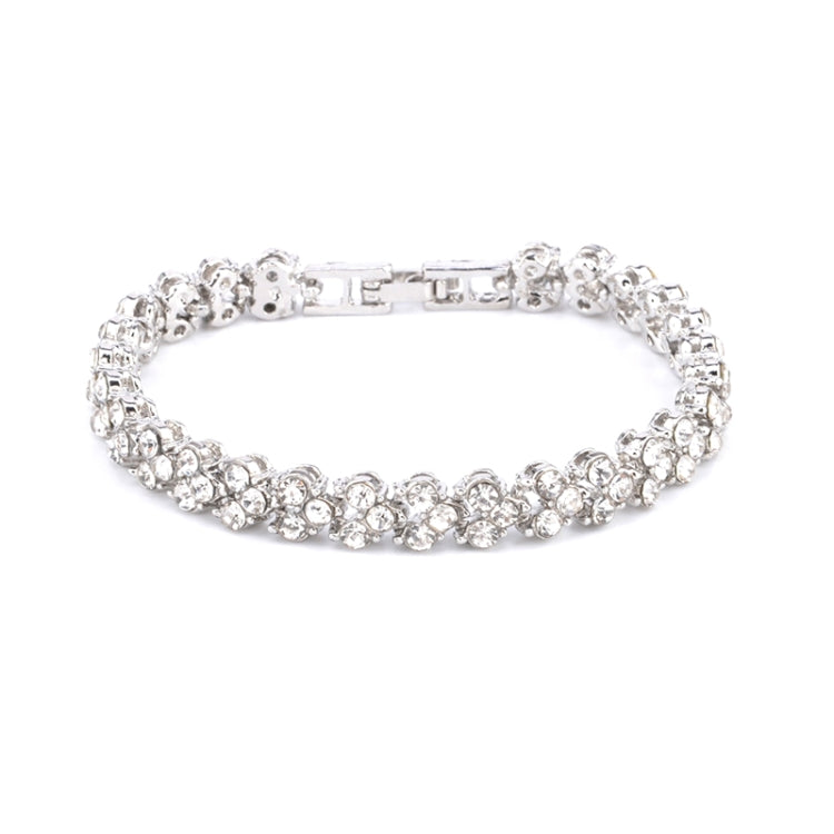 Glamorous Female Crystal Bracelet with Artificial Diamond Inlaid for Wedding, Engagement, Mother`s Day And Birthday Gift, Diameter: 5.25 cm, Perimeter:16.5 cm, Gold, Rose Gold, Silver