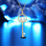 Summer Trend Diamond Shape Bead Key Necklace for Female