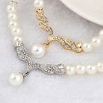 3 in 1 Bridal Accessories Lady Classic Fashion Bead Earring Necklace Jewelry Set