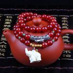 Fashion Jewelry Accessory Garnet Beads Bracelet, Red Agate & Elephant, Red Agate & Pi Xiu, Violitde, Garnet, Blue Sandstone & Calabash, Red Agate & Buddha Head, Aquamarine & Longevity Lock, White Jade, Pink Crystal & Cat, Pink Crystal & Elephant & Fish