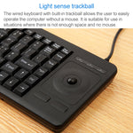 DS-8900 PS / 2 Interface Prevent Water Splashing Laser Engraving Character One-piece Wired Trackball Keyboard, Length: 1.5m, DS-8900 PS/2