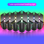 HXSJ S200 USB2.0 1600dpi Adjustable 4-Keys Colorful Glowing Wired Gaming Mouse, Length: 1.5m