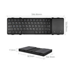 B1053 Leather Portable Tri-Fold Bluetooth Keyboard