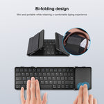 B1053 Leather Portable Tri-Fold Bluetooth Keyboard