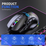 MKESPN X10 9-Buttons RGB Wired Macro Definition Gaming Mouse, Macro Definition