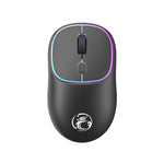 iMICE W-618 Rechargeable 4 Buttons 1600 DPI 2.4GHz Bluetooth Silent Wireless Mouse for Computer PC Laptop, W-618 2.4GHz & Bluetooth