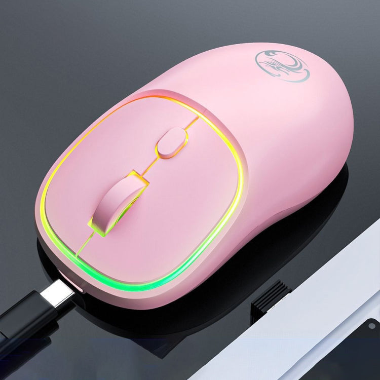 iMICE W-618 Rechargeable 4 Buttons 1600 DPI 2.4GHz Bluetooth Silent Wireless Mouse for Computer PC Laptop, W-618 2.4GHz & Bluetooth