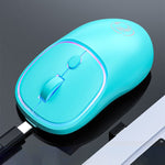 iMICE W-618 Rechargeable 4 Buttons 1600 DPI 2.4GHz Bluetooth Silent Wireless Mouse for Computer PC Laptop, W-618 2.4GHz & Bluetooth