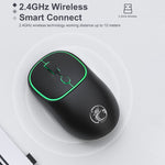 فأرة لاسلكية صامتة قابلة لإعادة الشحن 4 أزرار بدقة 1600 DPI 2.4GHz بلوتوث لأجهزة الكمبيوتر المحمول، iMICE W-618 2.4GHz وبلوتوث