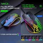 iMICE T97 Gaming Mouse RGB LED Light USB 7 Buttons 7200 DPI Wired Gaming Mouse