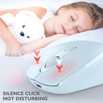 HXSJ M107 4-buttons 1600 DPI Dual Mode 2.4GHz + Bluetooth 5.1 Wireless Rechargeable Mouse, Battery Version