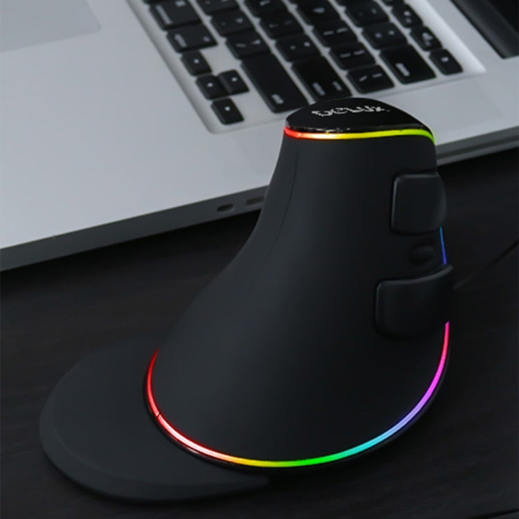 DELUX M618 Plus RGB Wired Optical Mouse Ergonomic Vertical Mouse 4000DPI, 4000DPI Wired