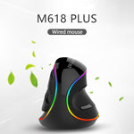 DELUX M618 Plus RGB Wired Optical Mouse Ergonomic Vertical Mouse 4000DPI, 4000DPI Wired