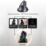 DELUX M618 Plus RGB Wired Optical Mouse Ergonomic Vertical Mouse 4000DPI, 4000DPI Wired