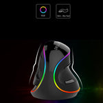 DELUX M618 Plus RGB Wired Optical Mouse Ergonomic Vertical Mouse 4000DPI, 4000DPI Wired