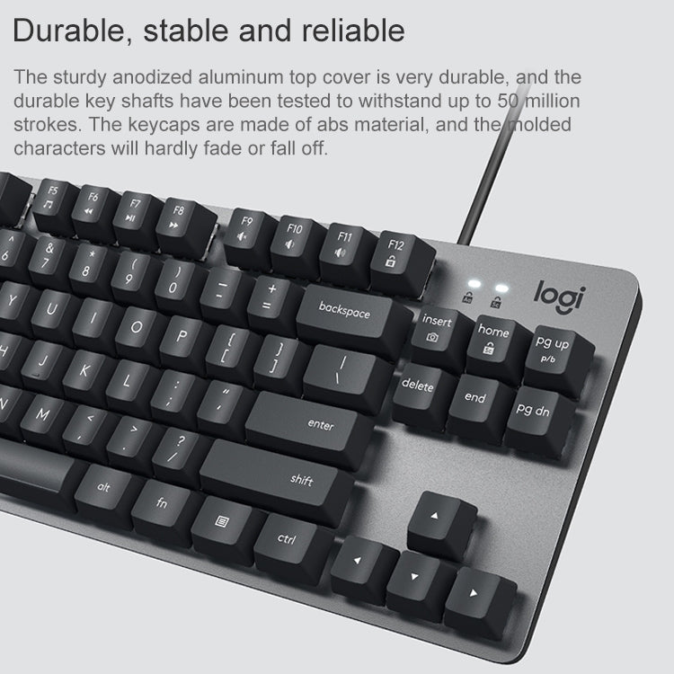 Logitech K835 Mini Mechanical Wired Keyboard, Green Shaft, Green Shaft