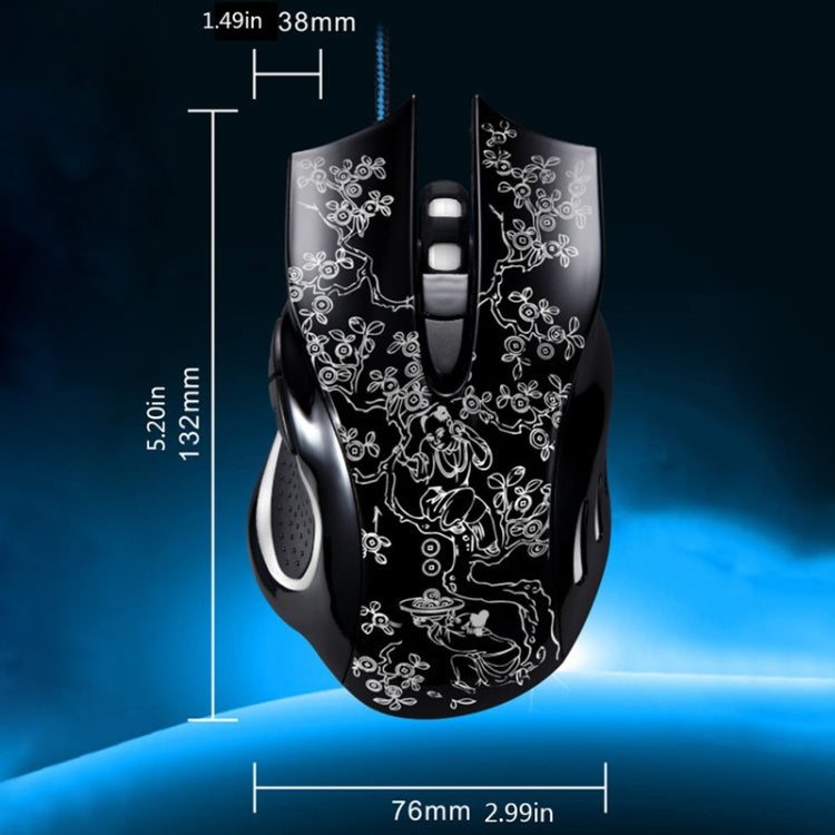 ZGB 169 USB 2400DPI Four-speed Adjustable LED Backlight Wired Optical E-sport Gaming Mouse with Counter Weight, Length: 1.45m, 169 Black, 169 White