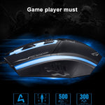 Chasing Leopard 199 USB 1600DPI Three-speed Adjustable LED Backlight Wired Optical Gaming Mouse, Length: 1.3m, 199 Black, 199