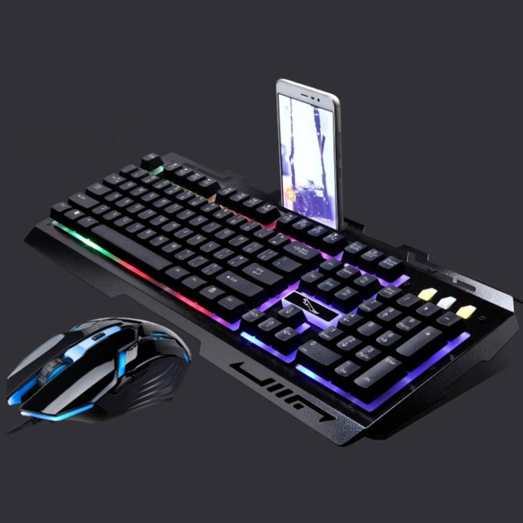 Chasing Leopard G700 USB RGB Backlight Wired Optical Gaming Mouse and Keyboard Set, Keyboard Cable Length: 1.35m, Mouse Cable Length: 1.3m, G700 White, G700 Black