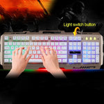 Chasing Leopard G700 USB RGB Backlight Wired Optical Gaming Mouse and Keyboard Set, Keyboard Cable Length: 1.35m, Mouse Cable Length: 1.3m, G700 White, G700 Black