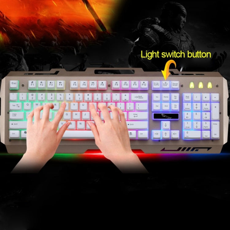 Chasing Leopard G700 USB RGB Backlight Wired Optical Gaming Mouse and Keyboard Set, Keyboard Cable Length: 1.35m, Mouse Cable Length: 1.3m, G700 White, G700 Black