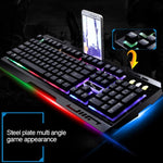 Chasing Leopard G700 USB RGB Backlight Wired Optical Gaming Mouse and Keyboard Set, Keyboard Cable Length: 1.35m, Mouse Cable Length: 1.3m, G700 White, G700 Black