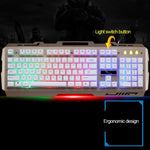Chasing Leopard G700 USB RGB Backlight Wired Optical Gaming Mouse and Keyboard Set, Keyboard Cable Length: 1.35m, Mouse Cable Length: 1.3m, G700 White, G700 Black