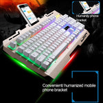 Chasing Leopard G700 USB RGB Backlight Wired Optical Gaming Mouse and Keyboard Set, Keyboard Cable Length: 1.35m, Mouse Cable Length: 1.3m, G700 White, G700 Black
