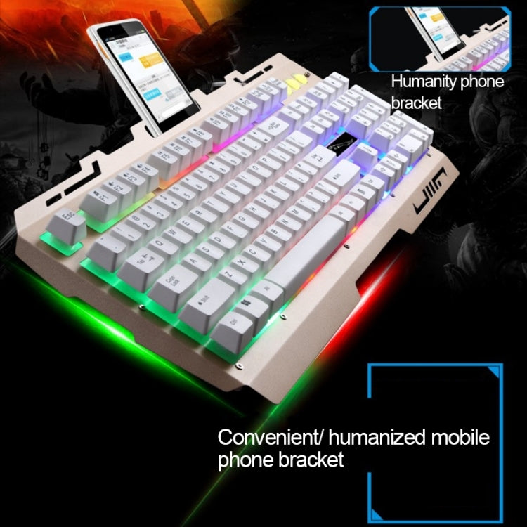 Chasing Leopard G700 USB RGB Backlight Wired Optical Gaming Mouse and Keyboard Set, Keyboard Cable Length: 1.35m, Mouse Cable Length: 1.3m, G700 White, G700 Black