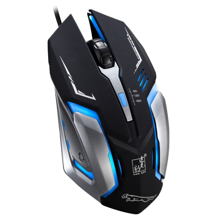 Chasing Leopard K1 USB 1600DPI Three-speed Adjustable LED Backlight Mute Wired Optical Gaming Mouse, Length: 1.3m