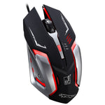 Chasing Leopard K1 USB 1600DPI Three-speed Adjustable LED Backlight Mute Wired Optical Gaming Mouse, Length: 1.3m
