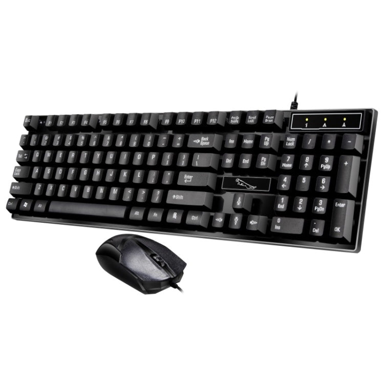 Chasing Leopard Q17 104 Keys USB Wired Suspension Gaming Office Keyboard + Wired Symmetrical Mouse Set, Keyboard Cable Length: 1.4m, Mouse Cable Length: 1.3m, Q17 White, Q17 Black