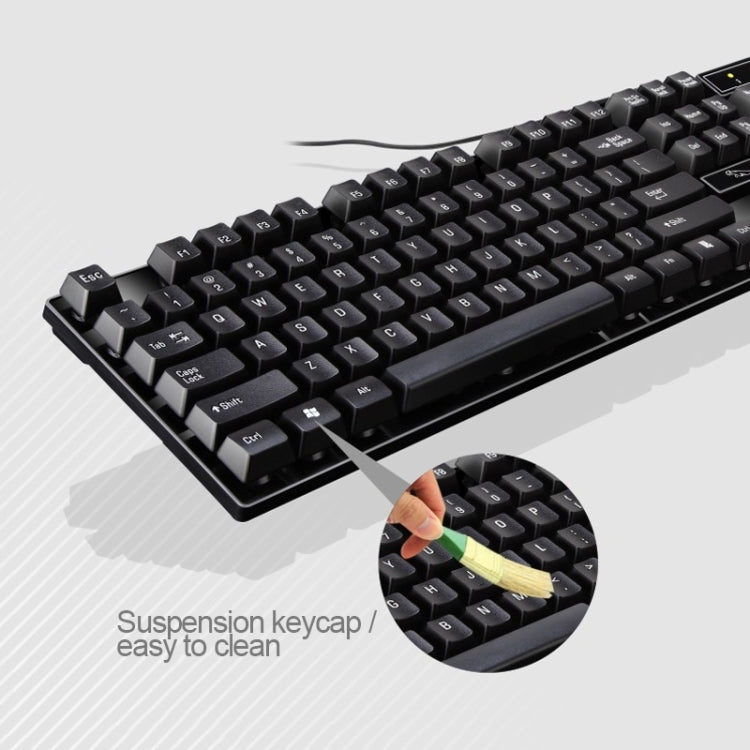 Chasing Leopard Q17 104 Keys USB Wired Suspension Gaming Office Keyboard + Wired Symmetrical Mouse Set, Keyboard Cable Length: 1.4m, Mouse Cable Length: 1.3m, Q17 White, Q17 Black